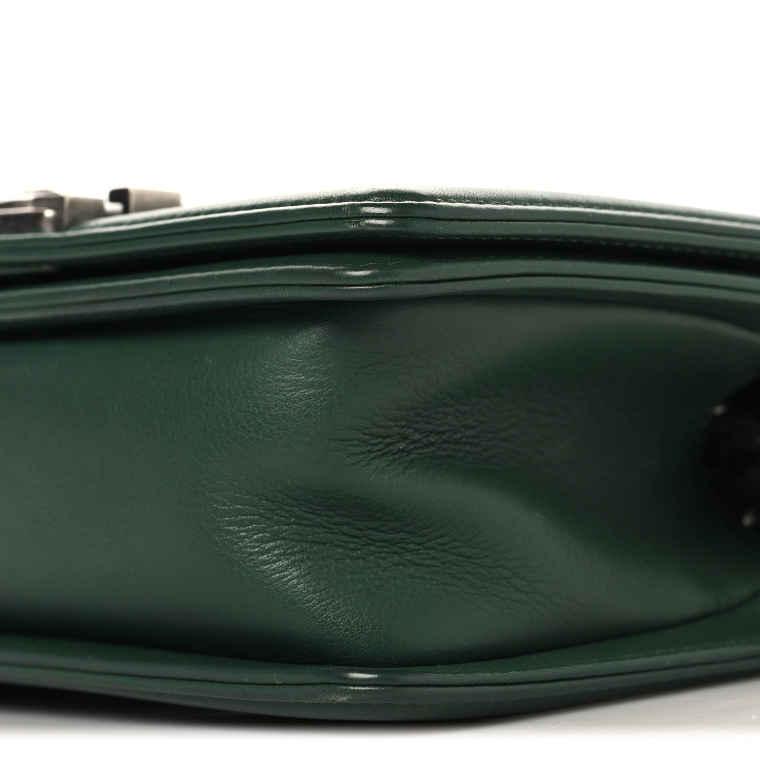 Chanel Calfskin Chevron Quilted Small Boy Flap Green