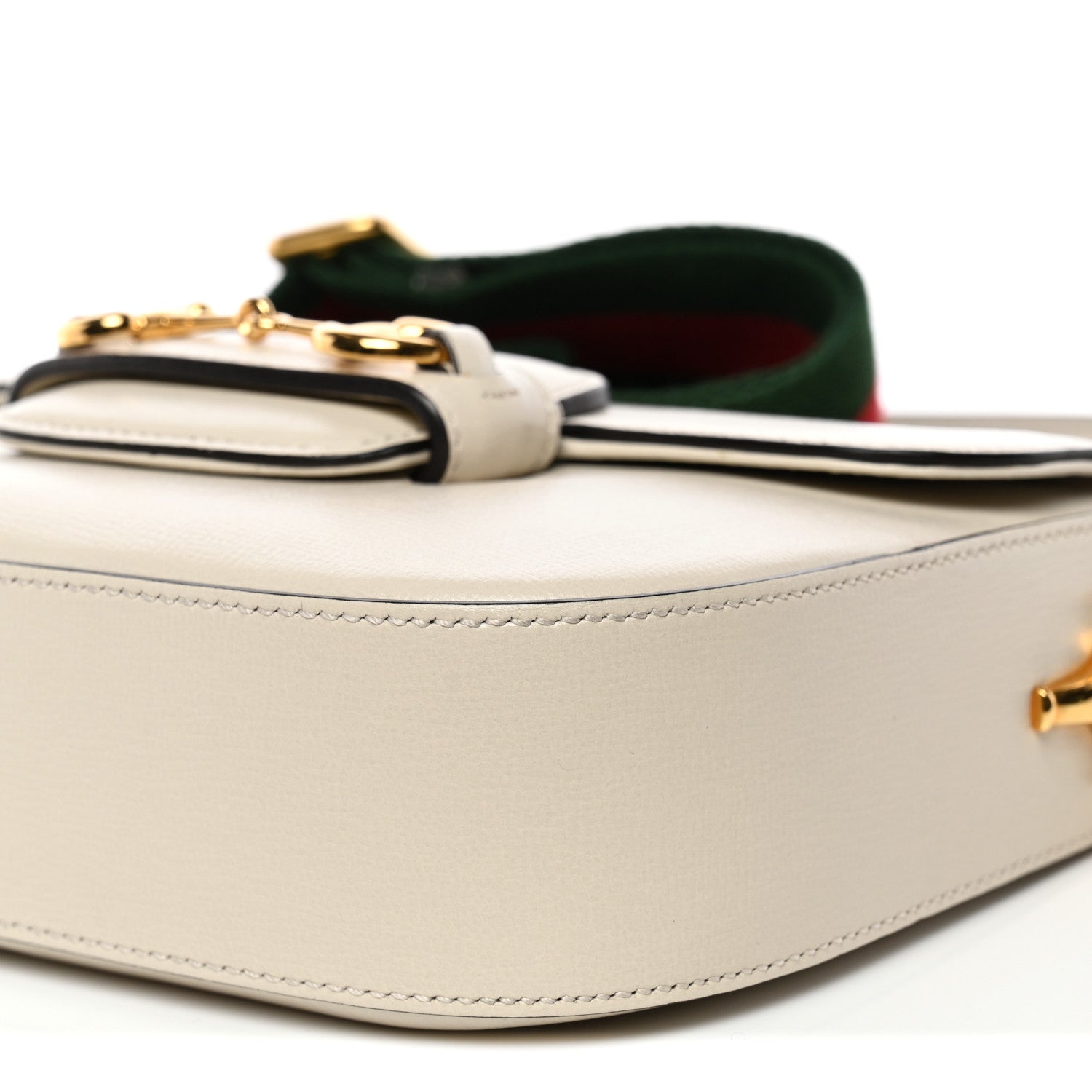 Gucci Azalea Calfskin Web Mini Horsebit 1955 Shoulder Bag Mystic White
