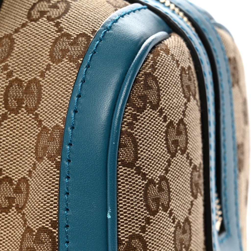 Gucci Monogram Small Boston Beige Deep Cobalt