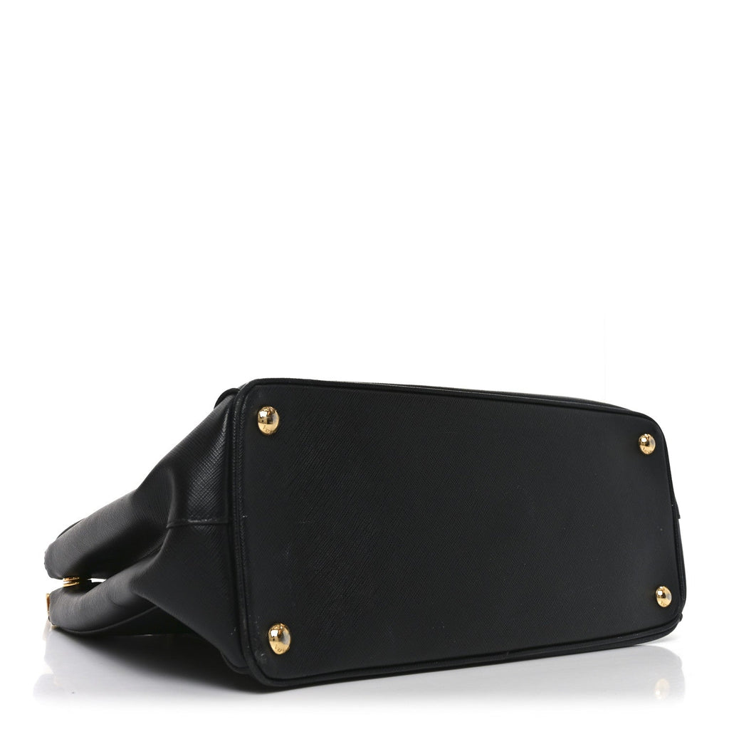 Prada Saffiano Medium Galleria Double Zip Tote Black
