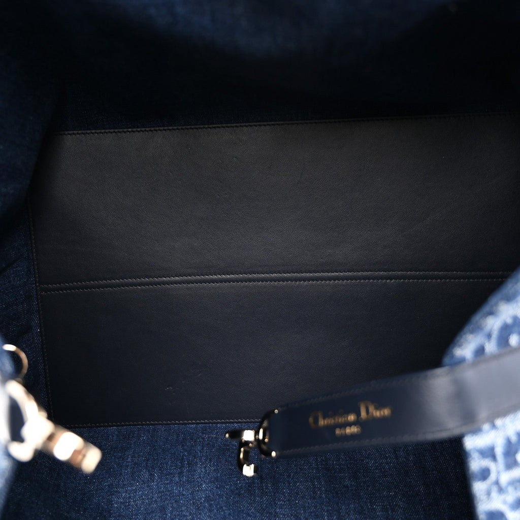 Christian Dior DIOR Denim Jacquard Oblique Large Toujours Blue