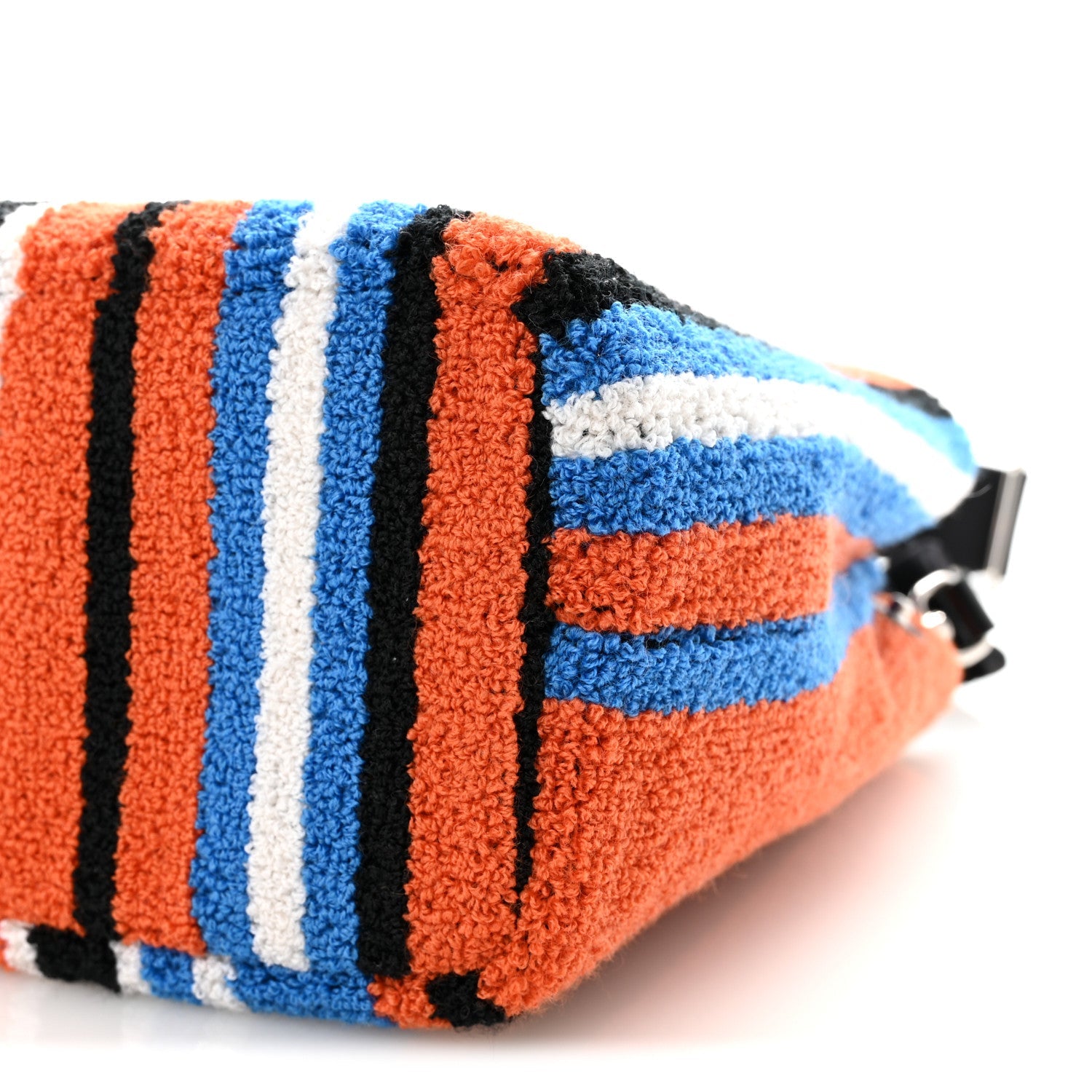 Prada Terry Cloth Small Stripe Tote Arancio