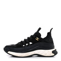Fabric Calfskin Suede CC Sneakers 41 Black