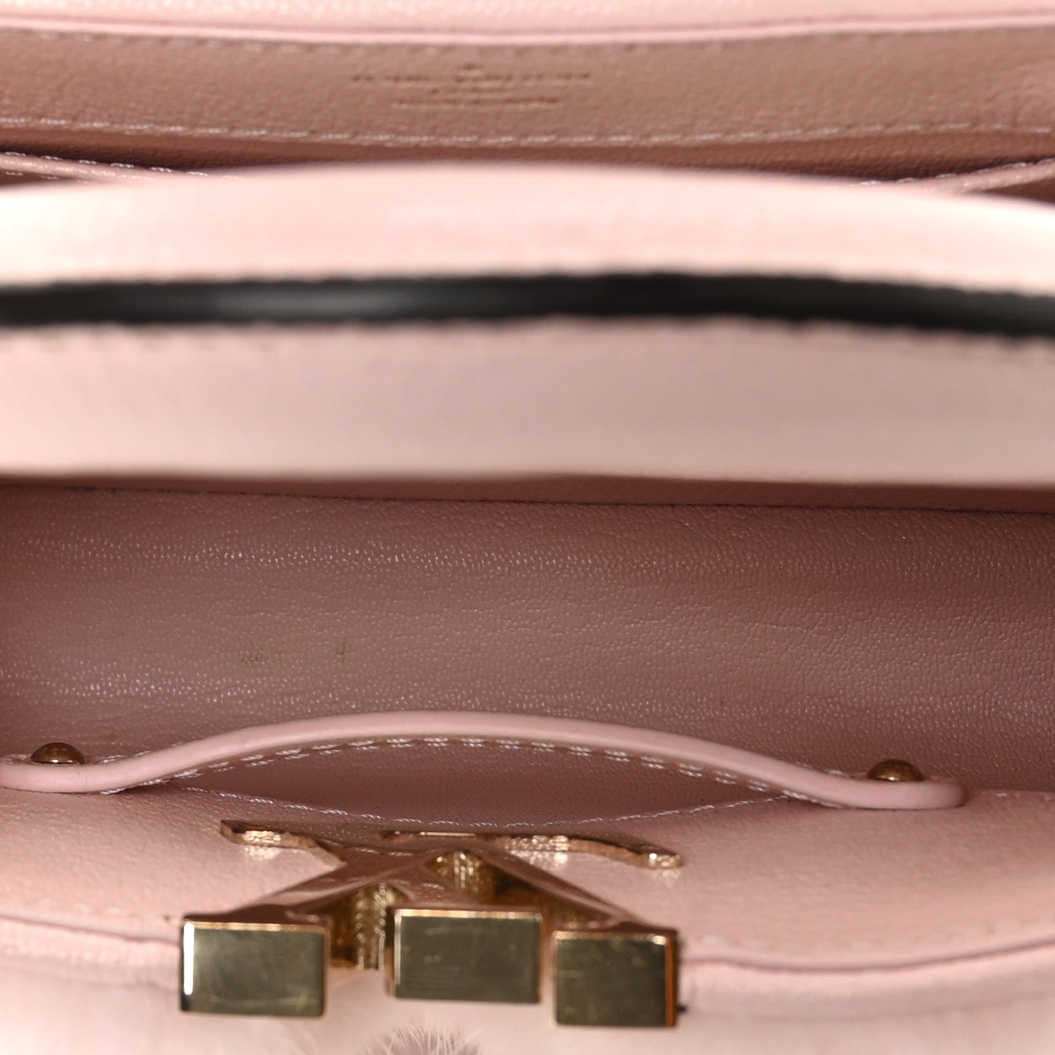 Louis Vuitton Mink Calfskin Goatskin Capucines Mini Rosewater Pink