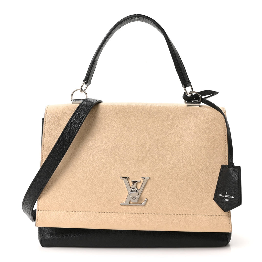 Louis Vuitton Soft Calfskin Lockme II Top Handle Vanille Black