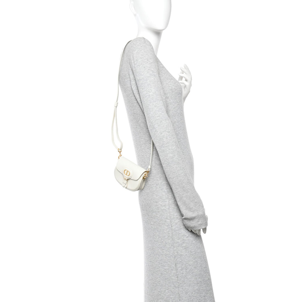Christian Dior Box Calfskin Small Bobby Bag White