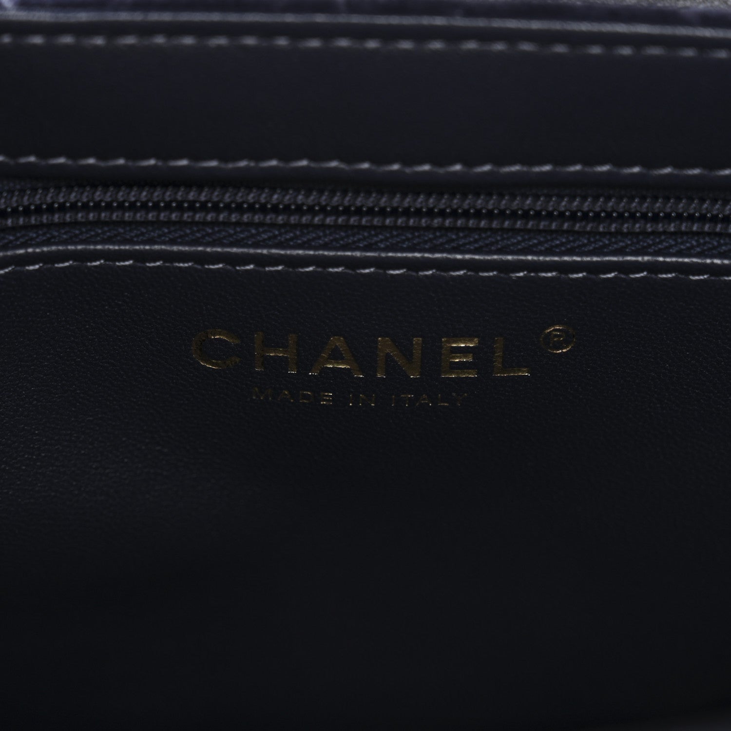 Chanel Velvet Quilted Nano Kelly Shopper Navy