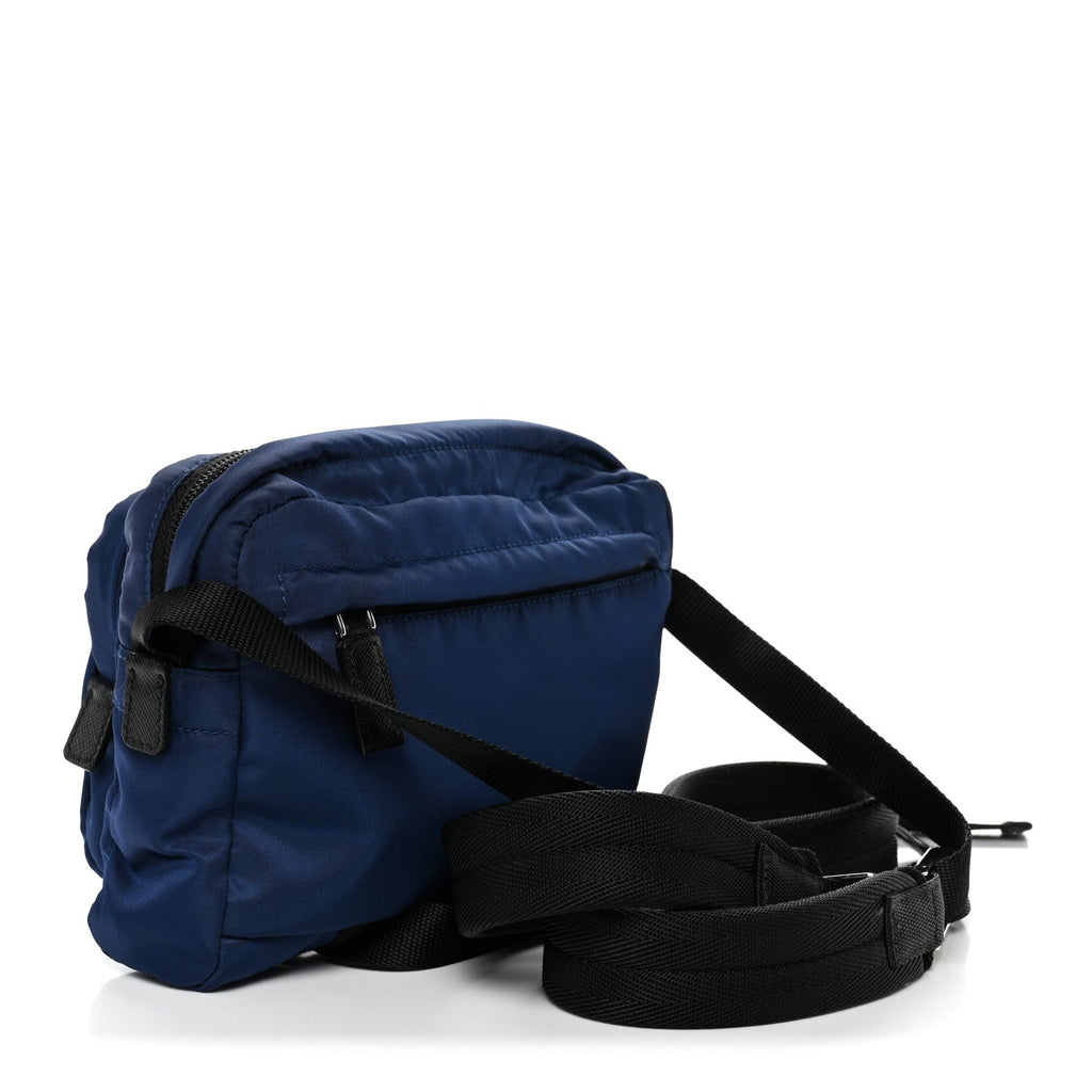 Prada Tessuto Nylon Montagna Messenger Bag  Blue Black