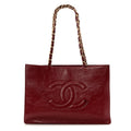 Chanel Shiny Aged Calfskin Shopping Bag Red