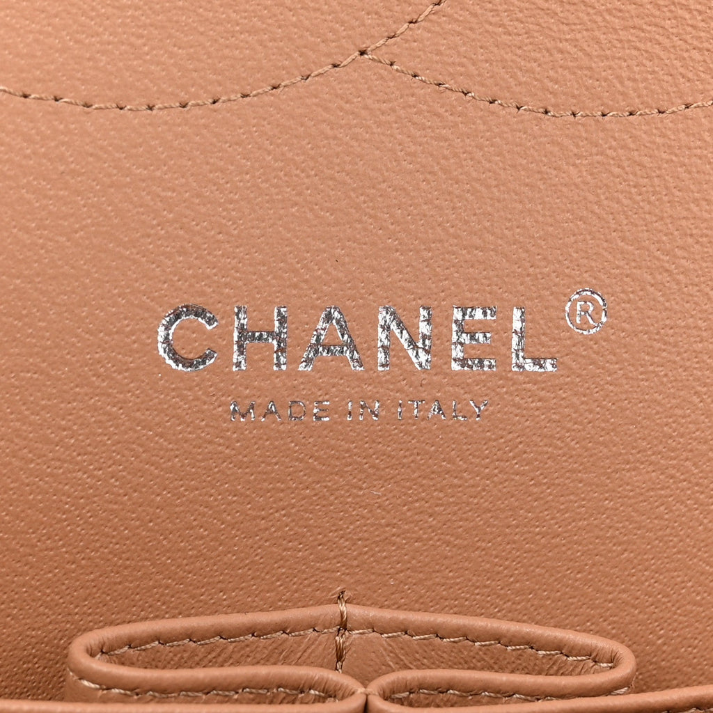Chanel Patent Quilted Jumbo Double Flap Light Brown