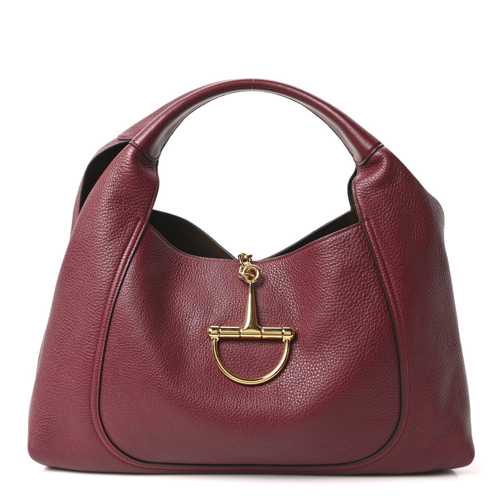 Gucci Grained Calfskin Softbit Maxi Shoulder Bag Rosso Ancora Red