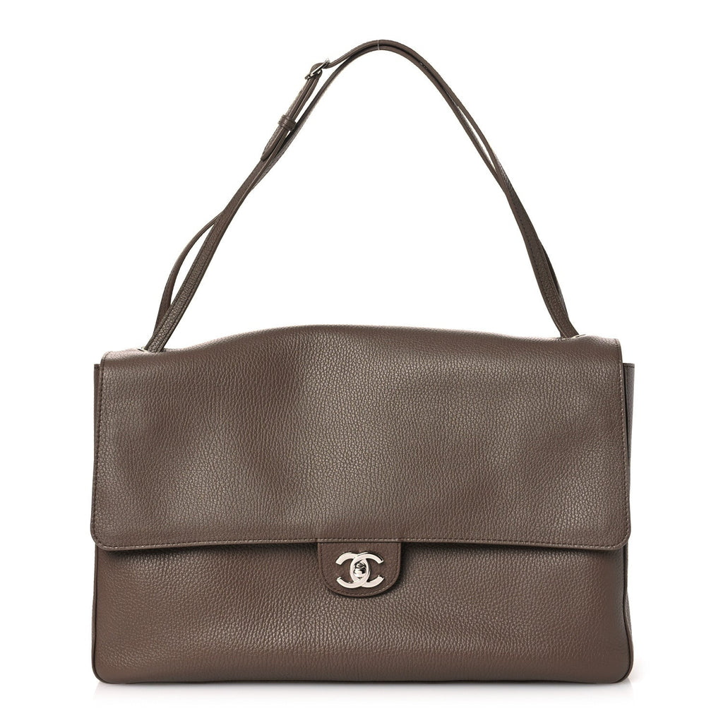 Chanel Grained Calfskin Souplissimo Maxi Flap Light Brown