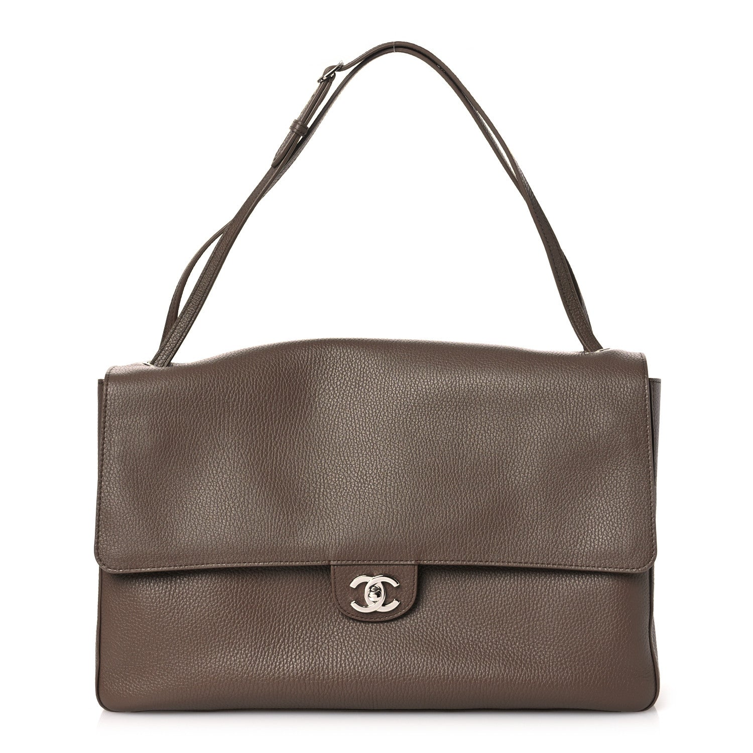 Chanel Grained Calfskin Souplissimo Maxi Flap Light Brown