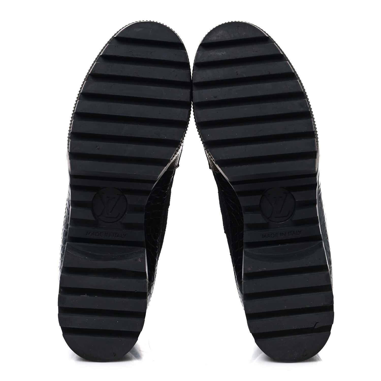 Louis Vuitton Suede Crocodile Embossed Calfskin Monogram Laureate Platform Desert Boots 36 Black