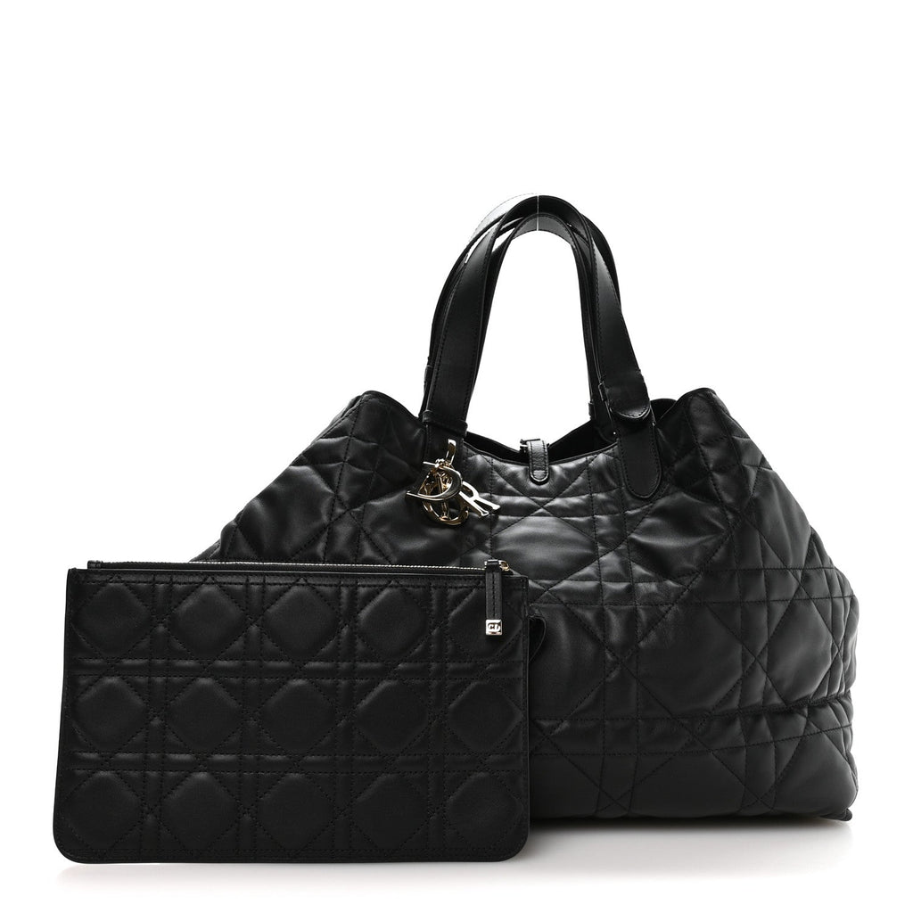 Christian Dior Calfskin Macrocannage Large Toujours Black