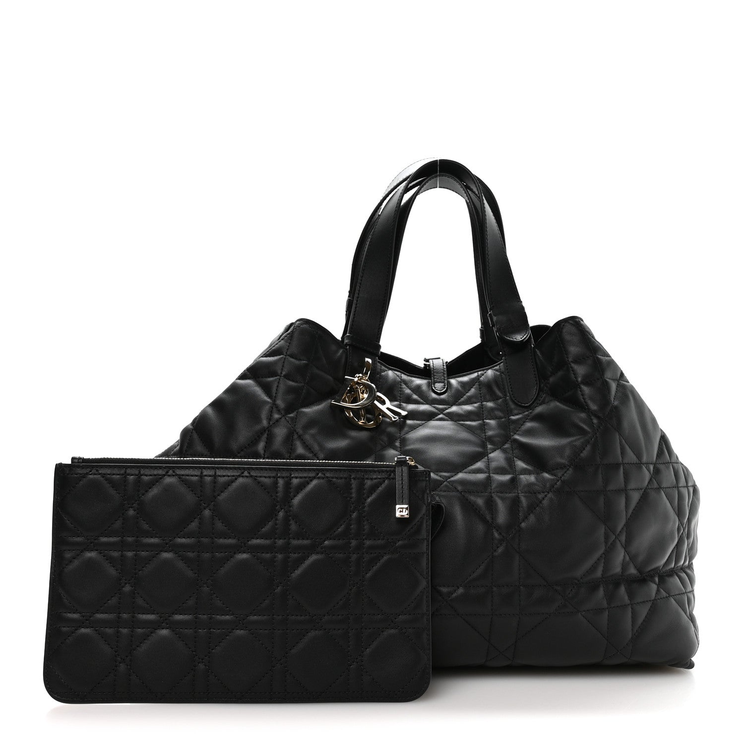 Christian Dior Calfskin Macrocannage Large Toujours Black