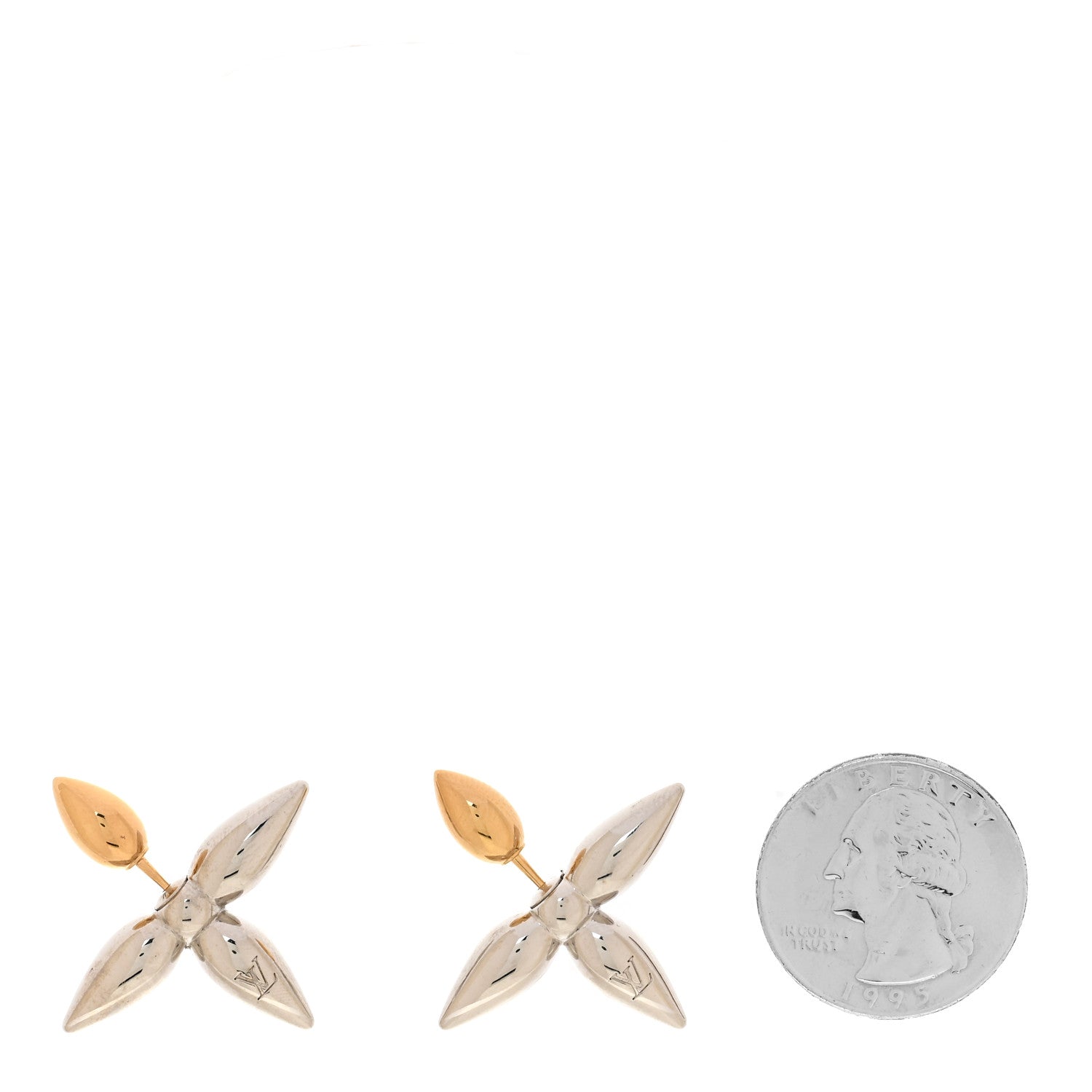 Louis Vuitton Metal Louisette Earrings Silver Gold