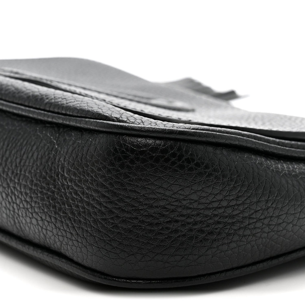Gucci Pebbled Calfskin Medium Soho Flap Crossbody Black