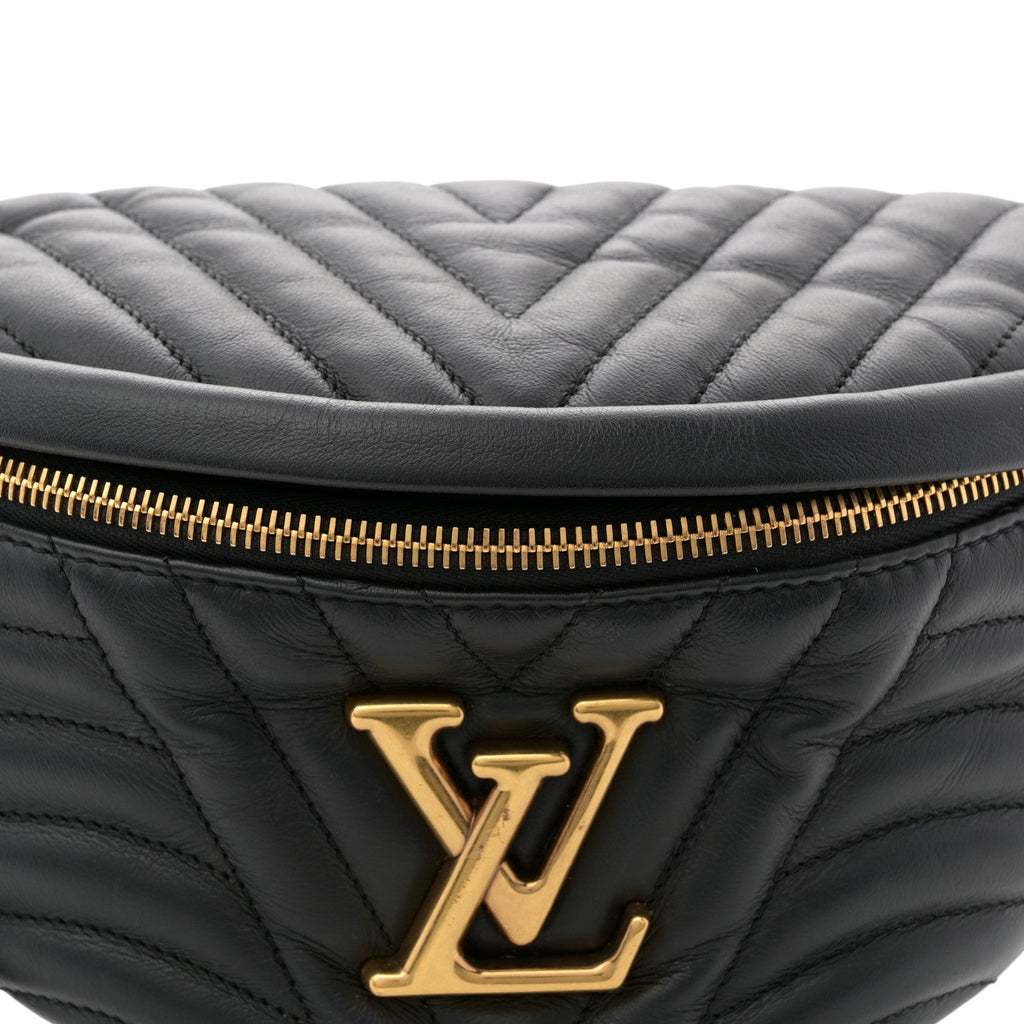 Louis Vuitton Calfskin Quilted New Wave Bumbag Black