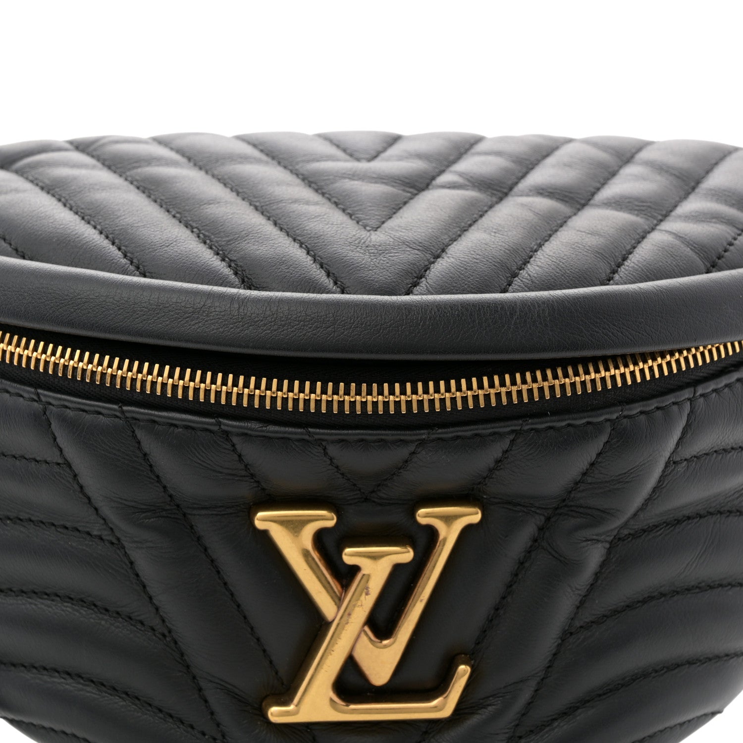 Louis Vuitton Calfskin Quilted New Wave Bumbag Black