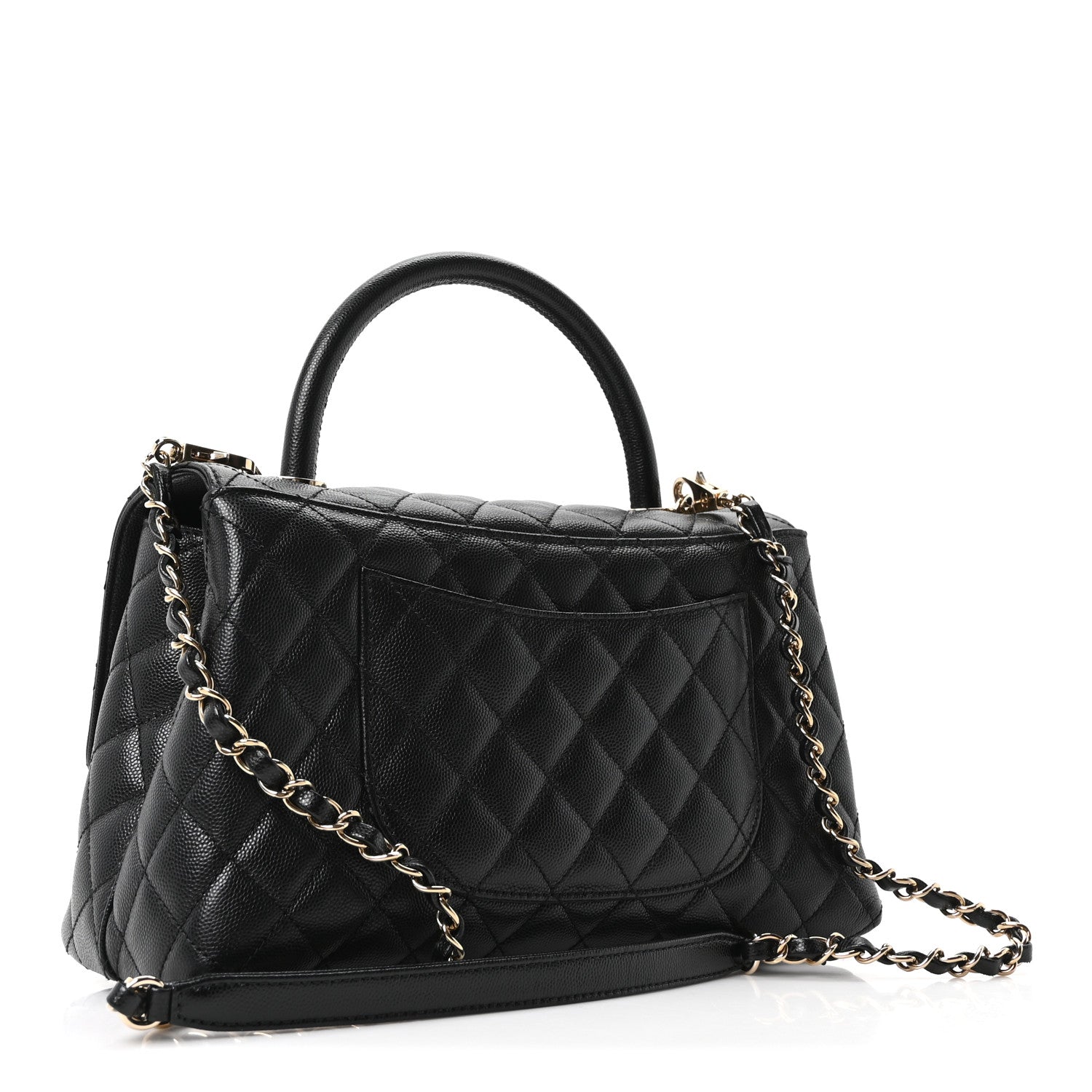 Chanel Caviar Quilted Small Coco Handle Flap Black