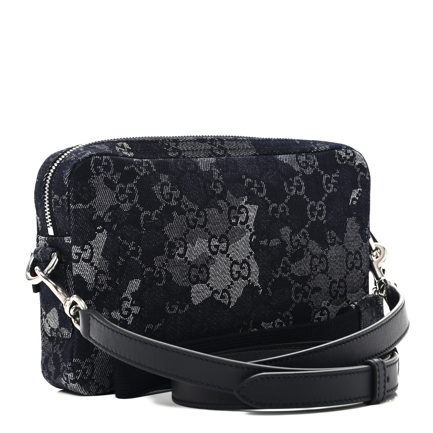 Gucci Denim GG Monogram Camouflage Small Crossbody Bag Blue