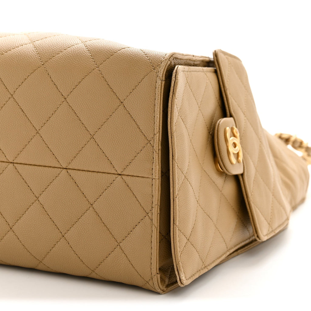 Chanel Caviar Quilted Medium Chanel 25 Handbag Dark Beige