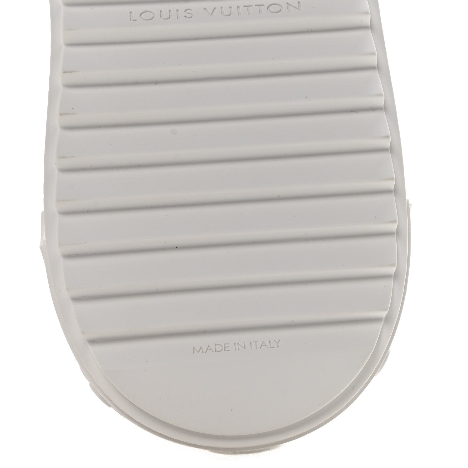 Louis Vuitton Lambskin Embossed Monogram Time Out Sneakers 39.5 White