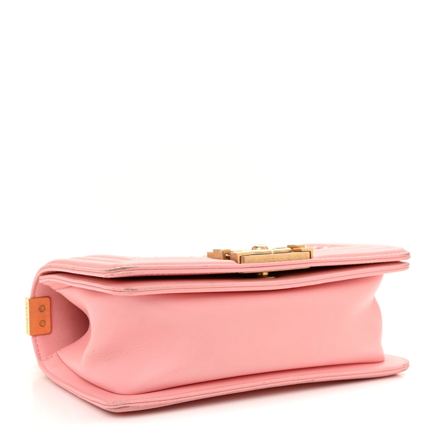 Chanel Calfskin Chevron Embroidered Small Boy By The Sea Flap Pink