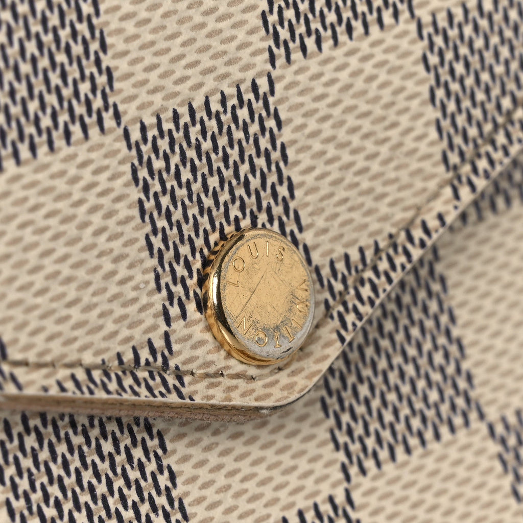 Louis Vuitton Damier Azur Pochette Felicie Chain Wallet Rose Ballerine