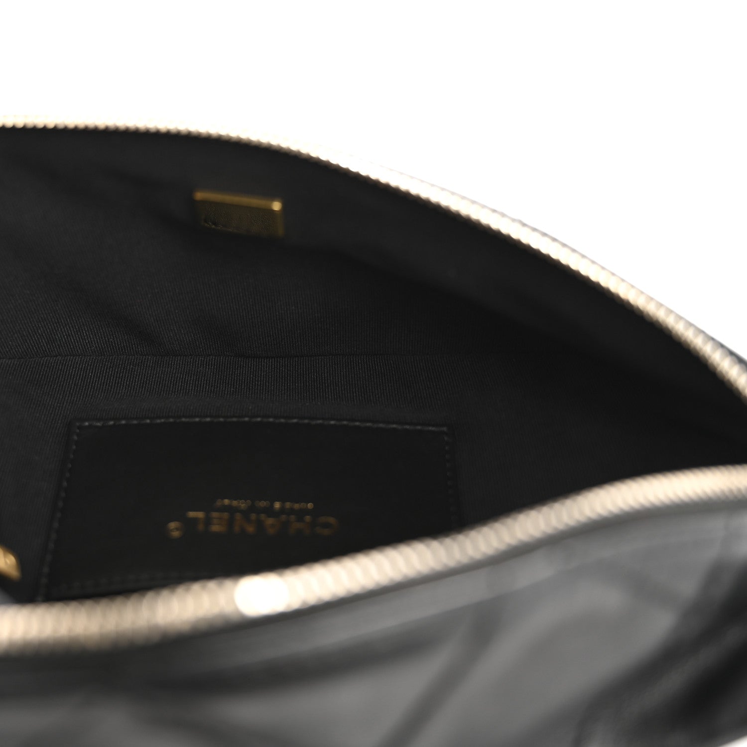 Chanel Lambskin Enamel Quilted Waist Bag Black