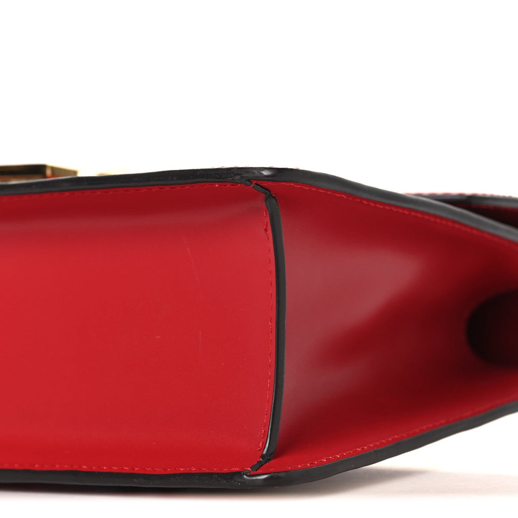 Gucci Calfskin Small Sylvie Shoulder Bag Hibiscus Red