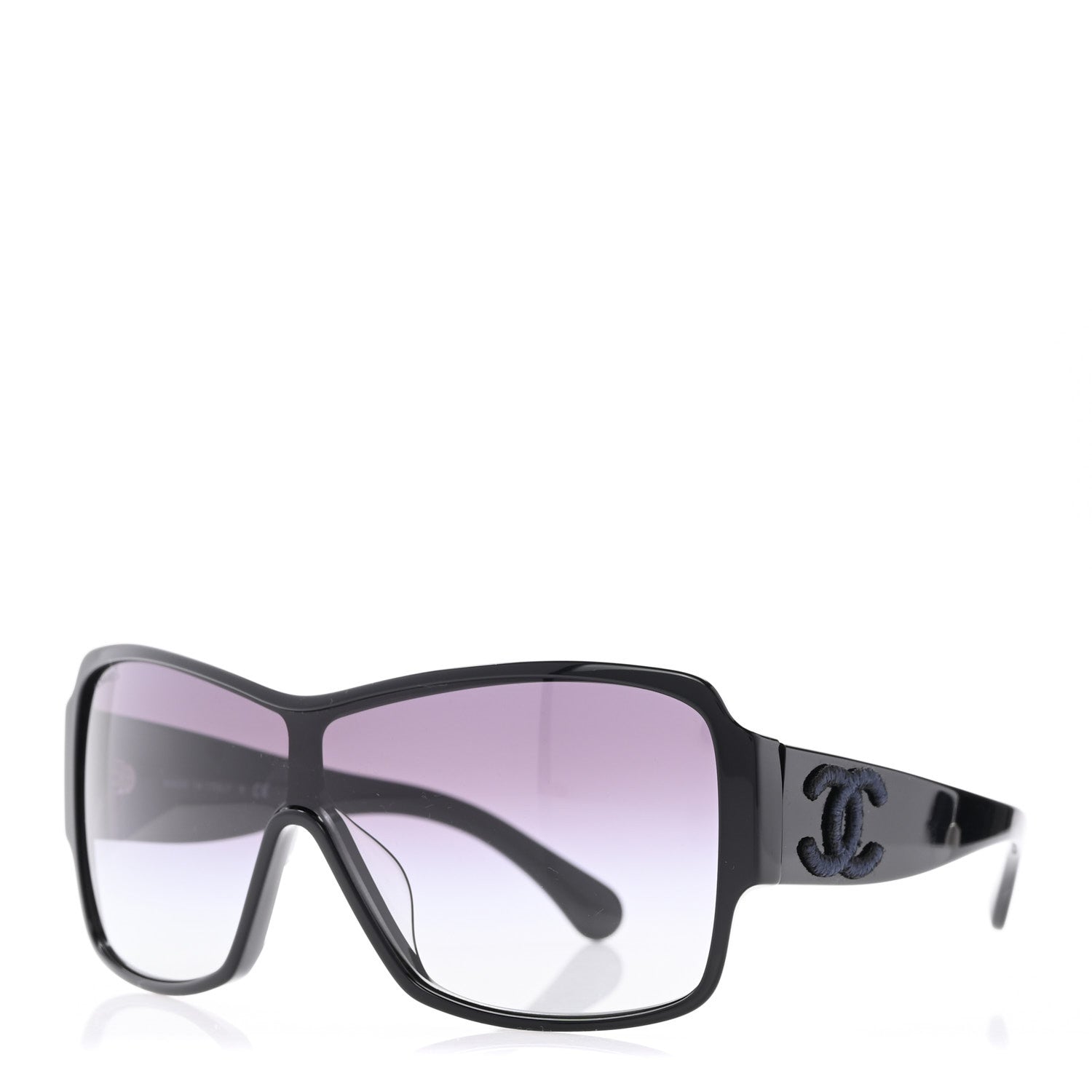 Acetate Shield Sunglasses 5449-A Black