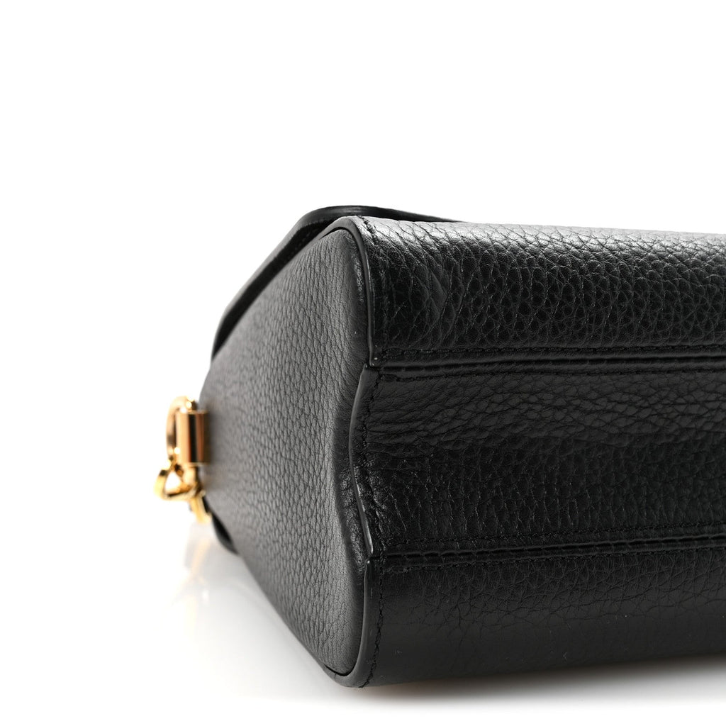 Louis Vuitton Taurillon Smooth Calfskin Scrunchie Twist One Handle MM Black