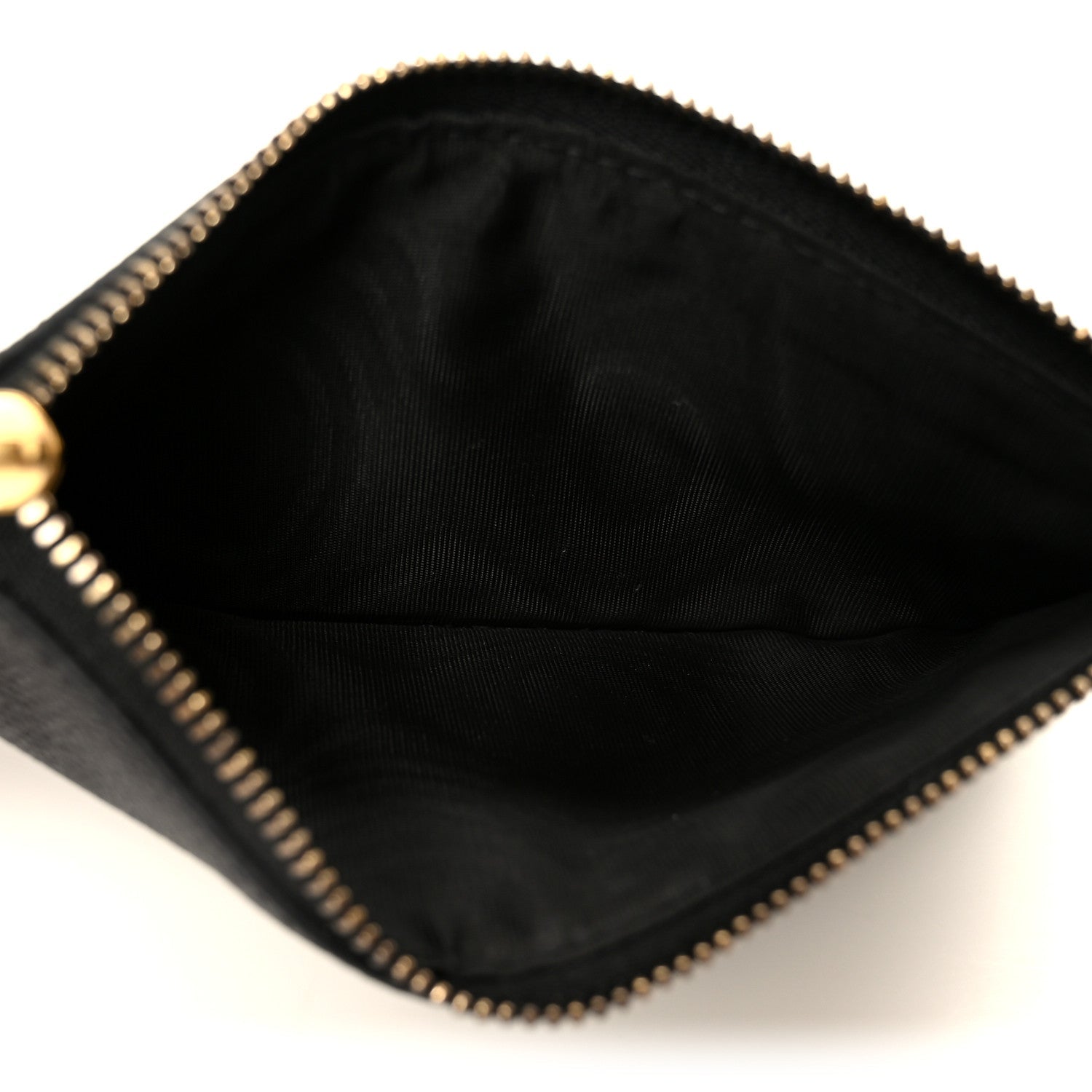 Christian Dior Grained Calfskin Saddle Chain Wallet Pouch Black