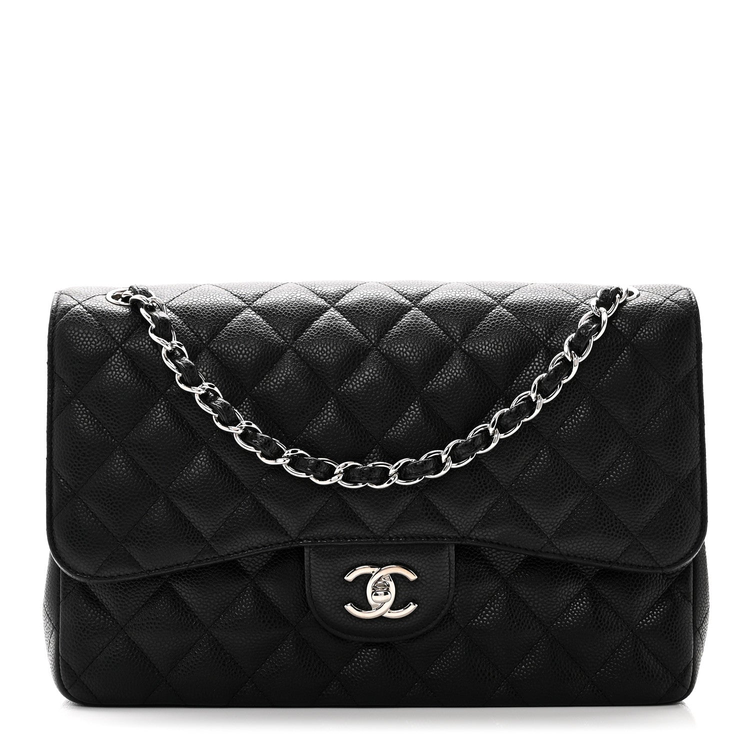 Chanel Caviar Quilted Jumbo Double Flap Black