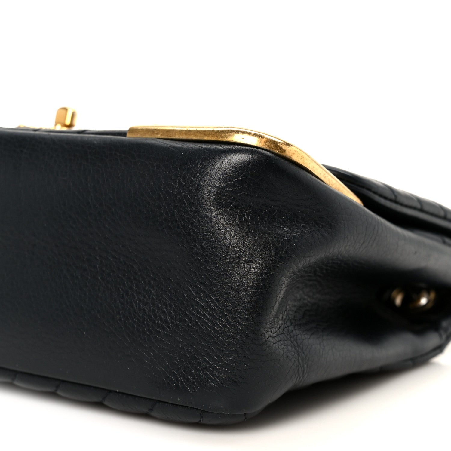 Chanel Calfskin Chevron Quilted Mini Rock The Corner Flap Black