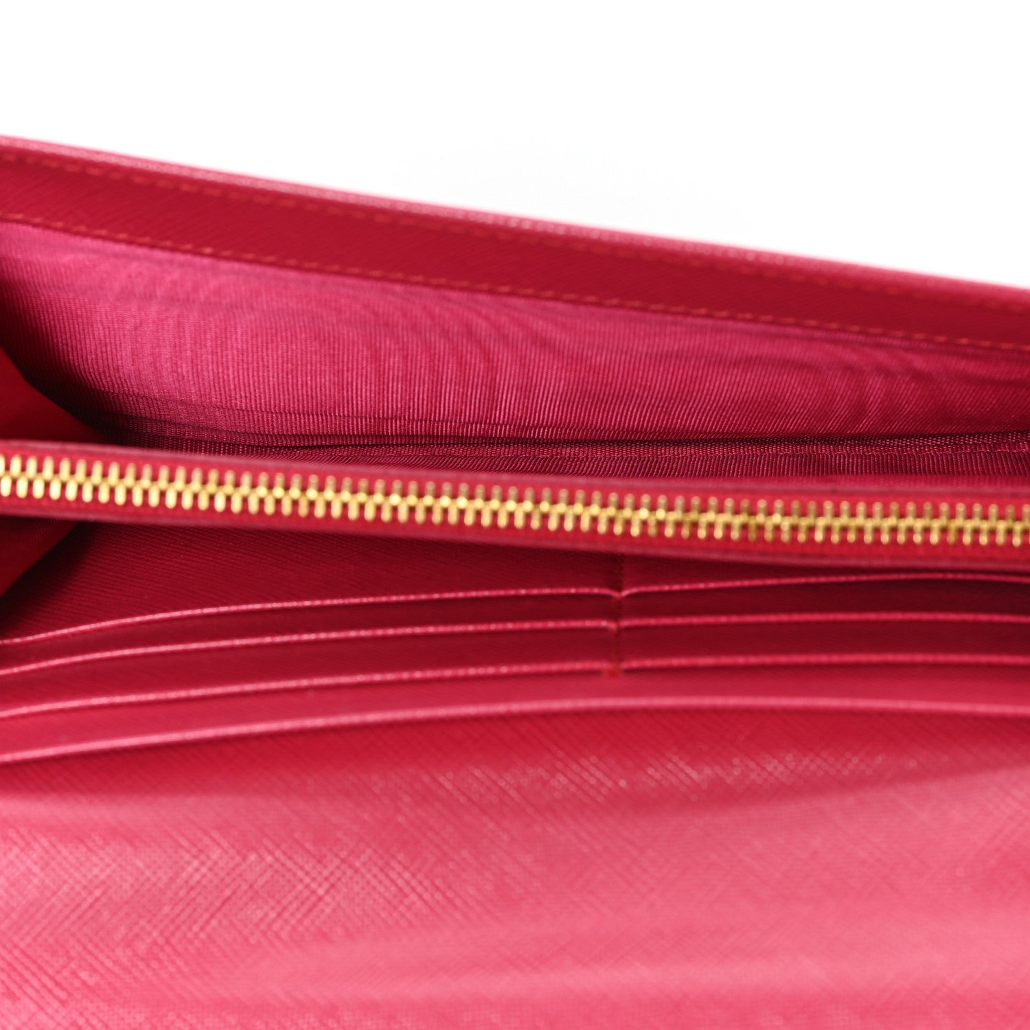 Prada Saffiano Crystal Continental Flap Wallet Peonia