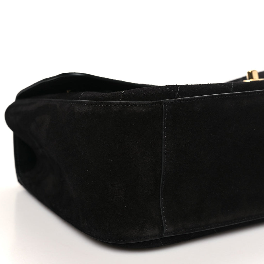 Chanel Suede Calfskin Small Souplissimo Maxi Flap Black