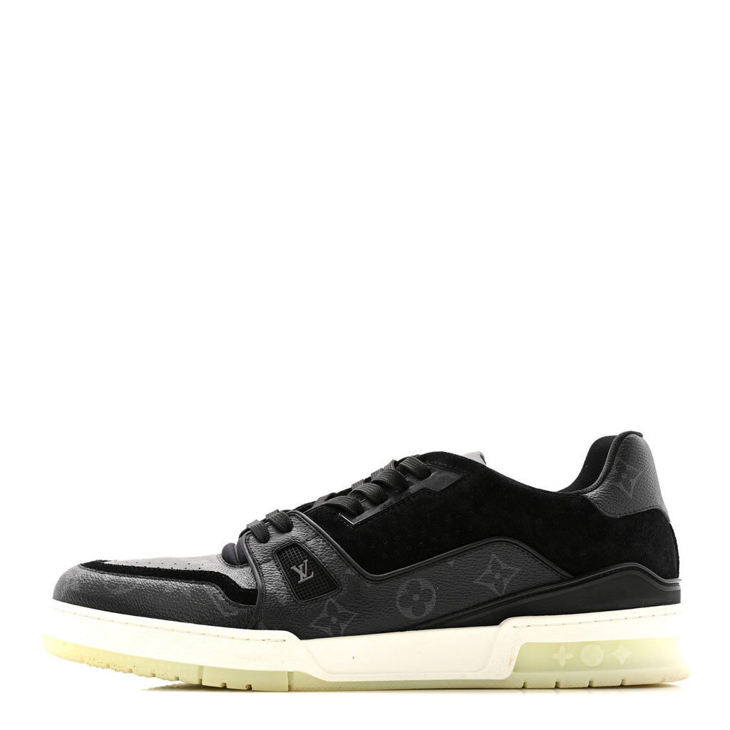 Louis Vuitton Monogram Eclipse Mens LV Trainer Sneakers 10 Black