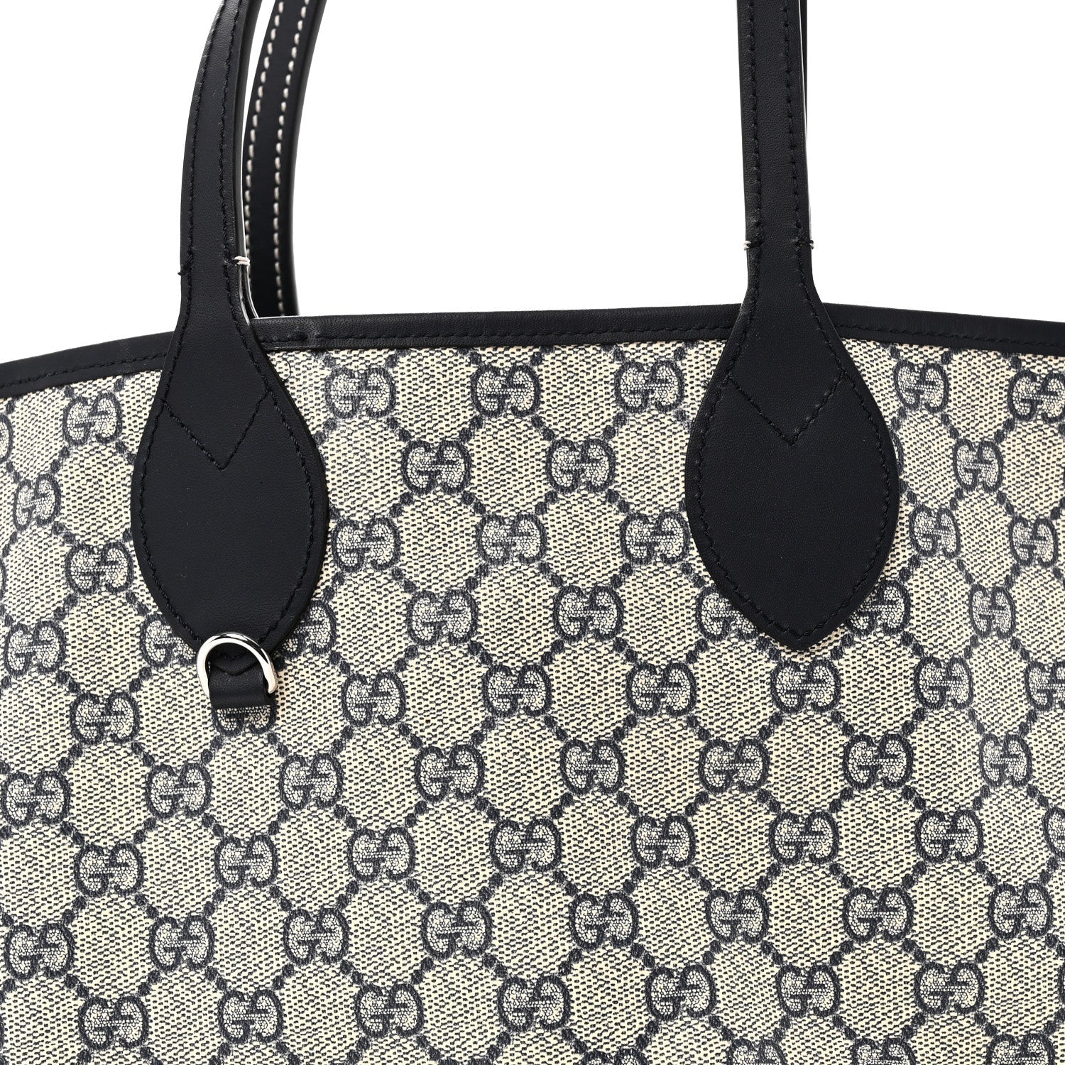 Gucci GG Supreme Monogram Denim Small Totissima Reversible Tote Beige Blue