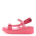 Lambskin Logo Platform Sandals 39 Pink Red