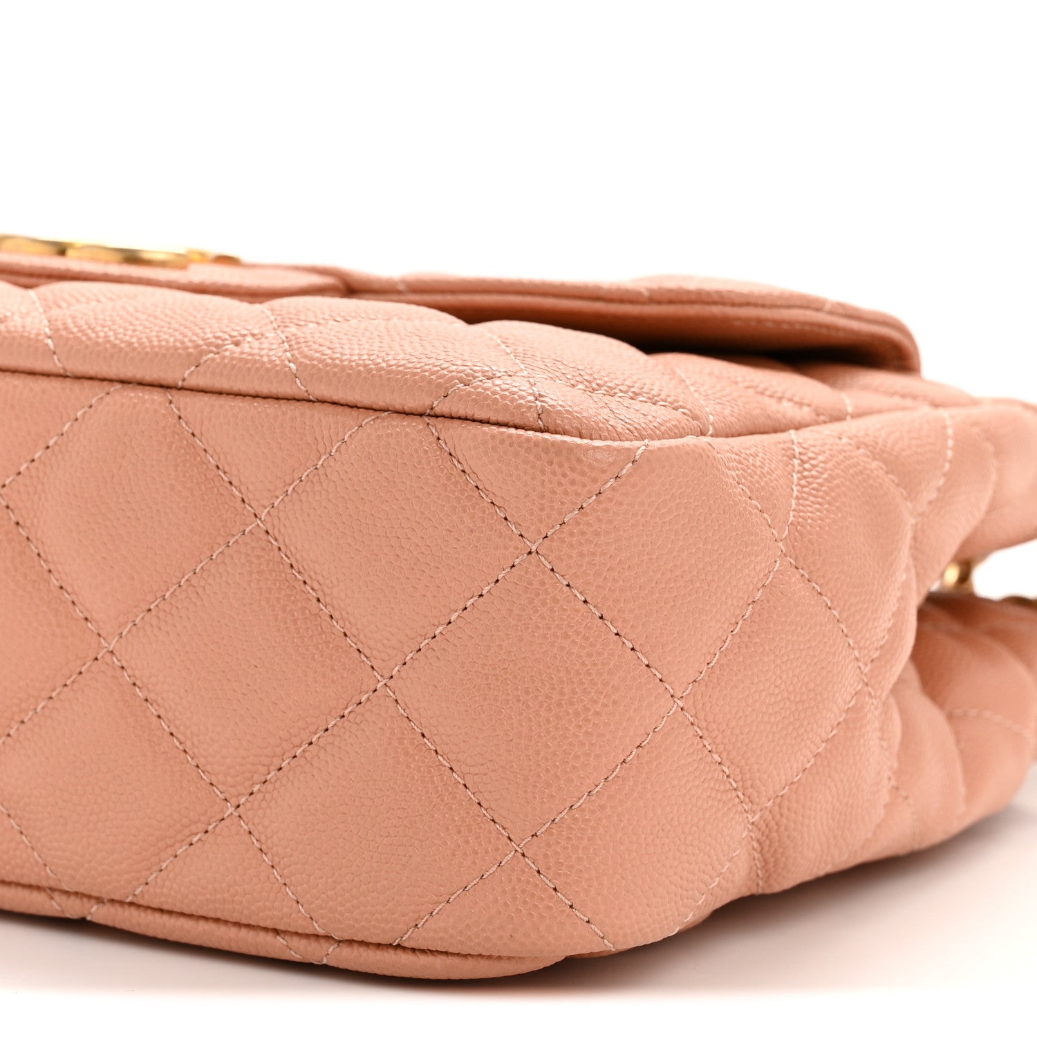 Chanel Caviar Quilted Wavy CC Hobo Beige