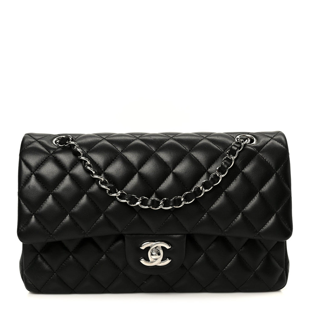 Chanel Lambskin Quilted Medium Double Flap Black