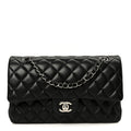 Chanel Lambskin Quilted Medium Double Flap Black