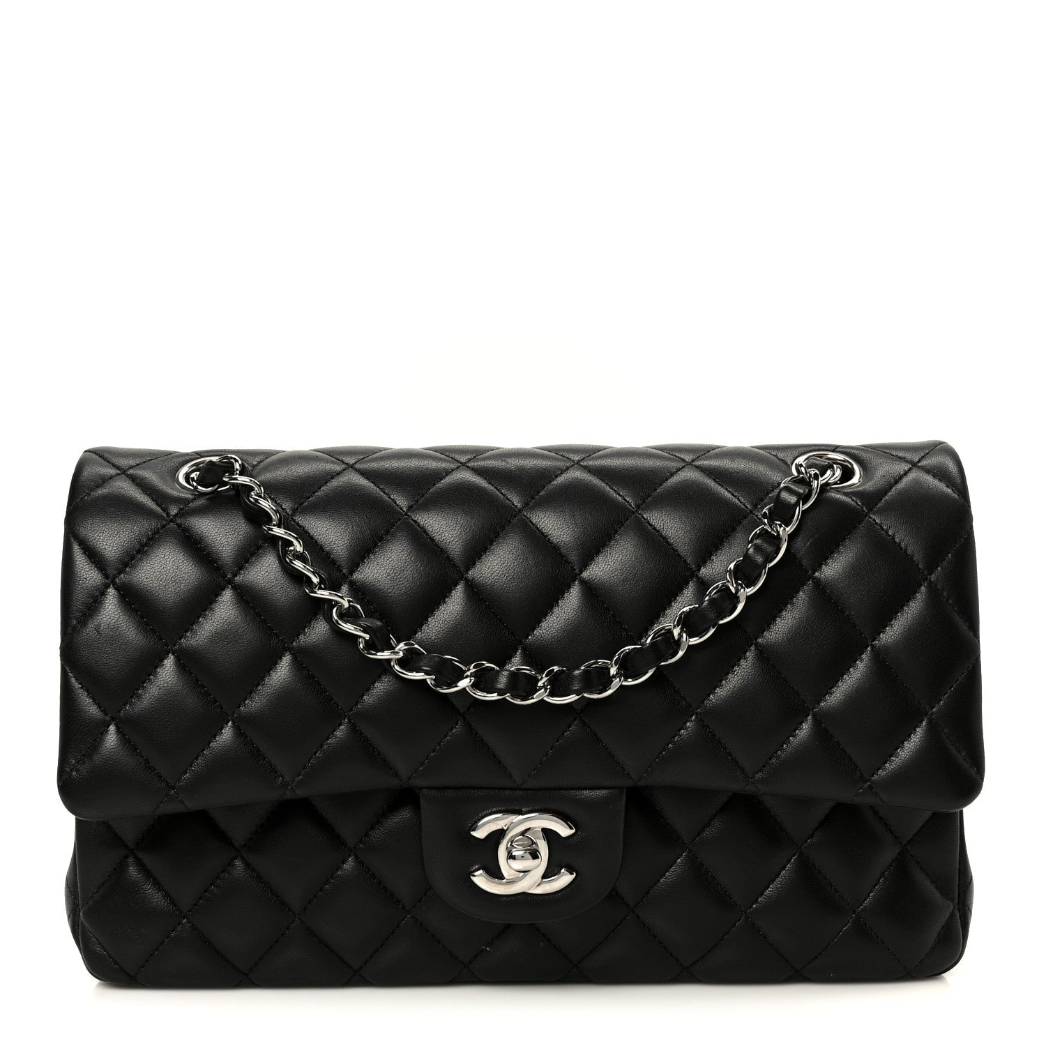 Chanel Lambskin Quilted Medium Double Flap Black