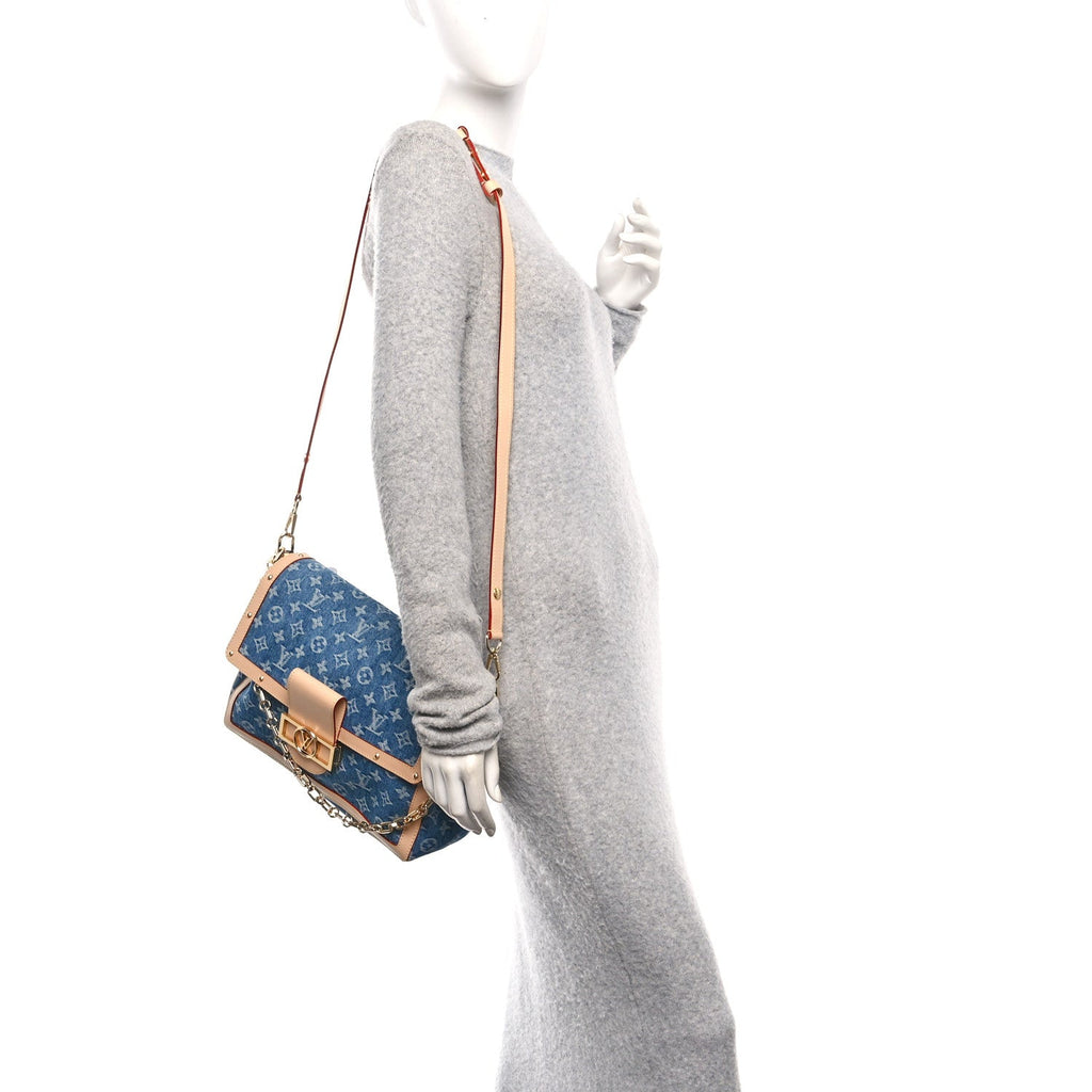 Louis Vuitton Denim Monogram Dauphine Soft GM Blue