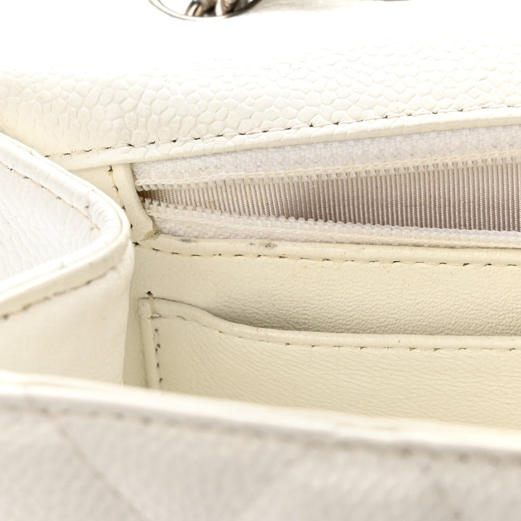 Chanel Caviar Quilted Jumbo Single Flap White