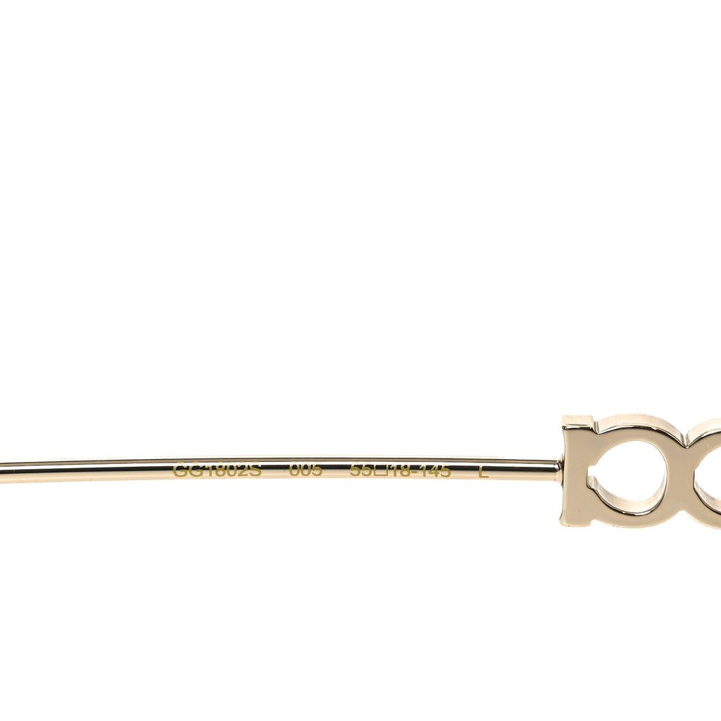 Gucci Metal Logo Oval Sunglasses GG1802S Gold