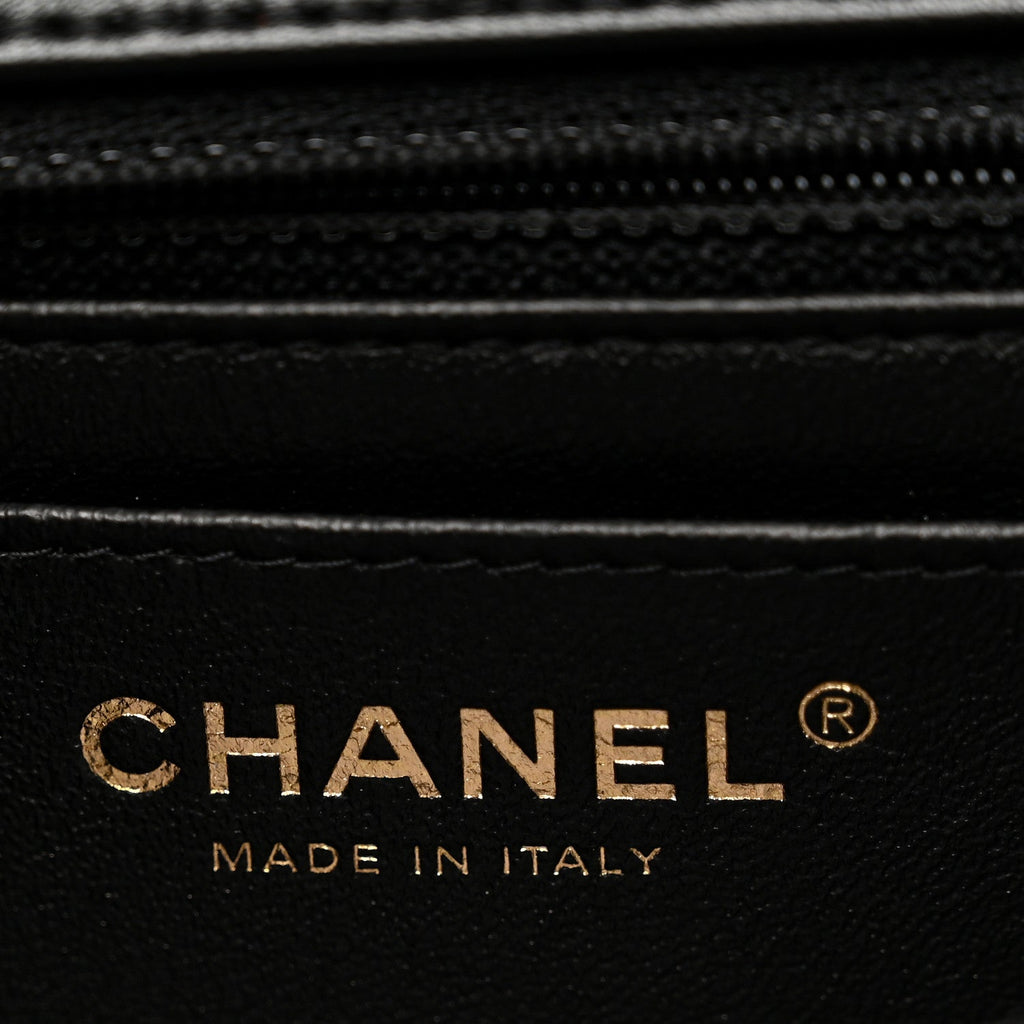 Chanel Lambskin Quilted Mini Rectangular Flap Black